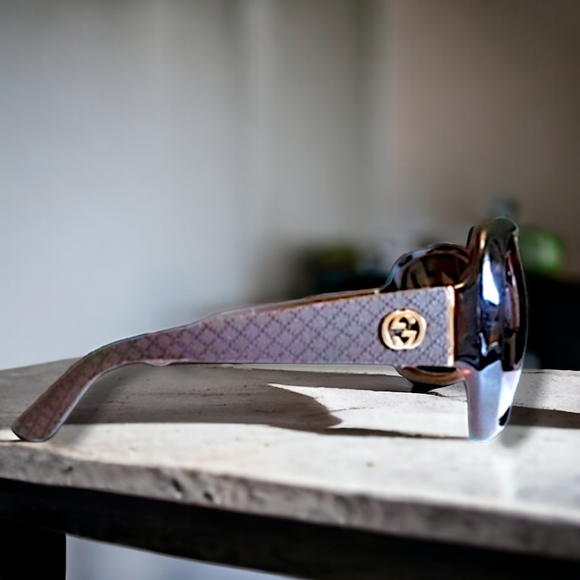 Vintage Gucci Brown Gradient Oversized G Logo Luxury Sunglasses With Case & COA main image 4